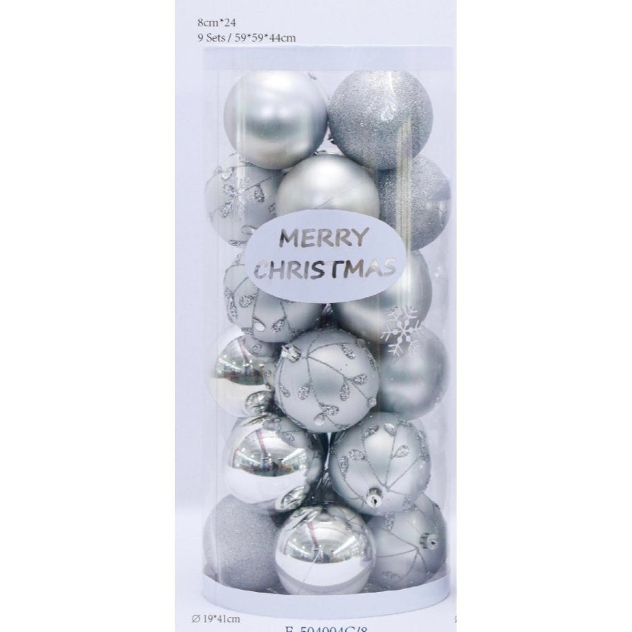 Christmas Tree Decorations Balls 8cm