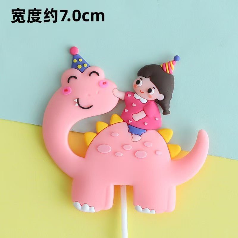 Jungle Dinosaur Birthday Cake 4 Pcs