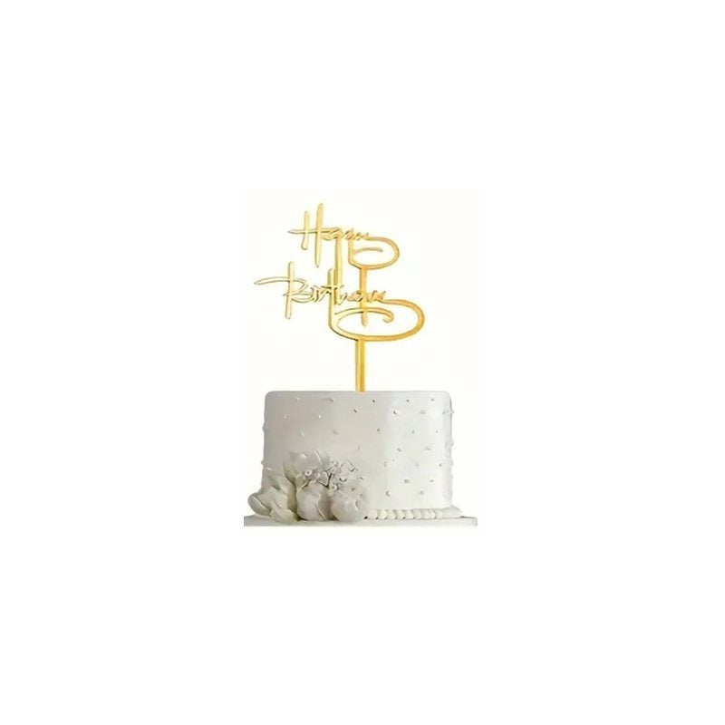 “Happy Birthday” Acrylic Cake Topper