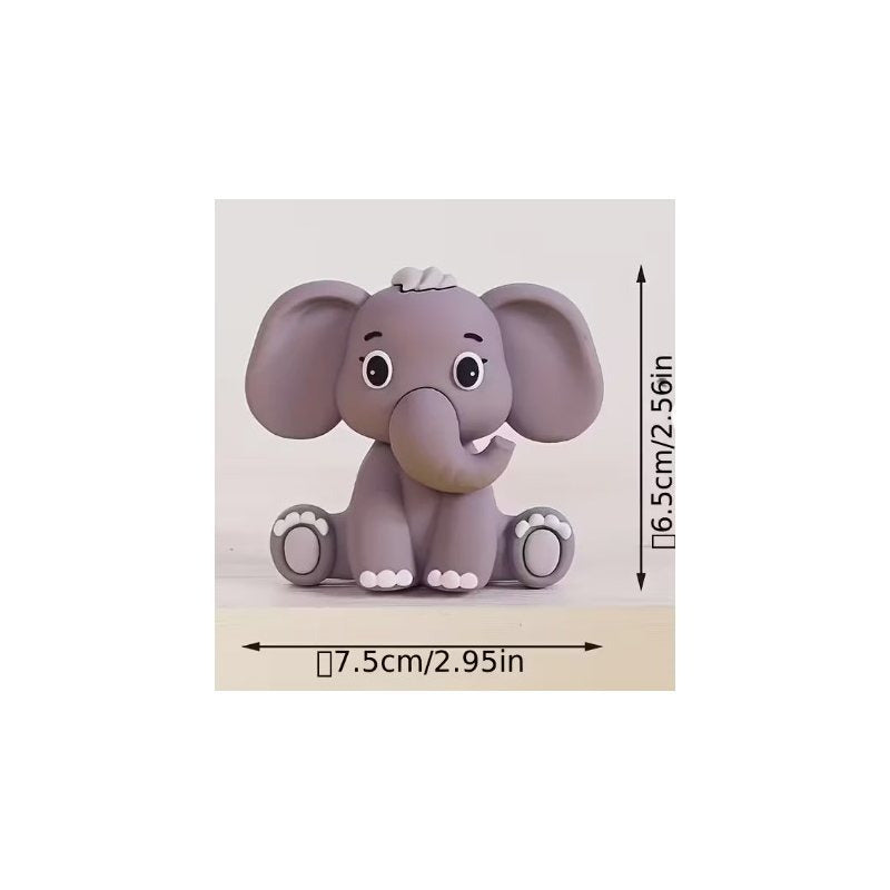 Jungle Safari Animal Birthday Cake Topper – Lion, Monkey, Giraffe & Elephant Theme