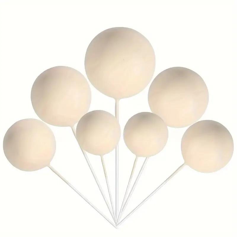 Balls Cake Topper Decorations Mini Balloons Cake Topper Sticks White Balls Cake Picks Cake Topper Balls Cake Decorations for Wedding Birthday Cake Decorations (Golden)