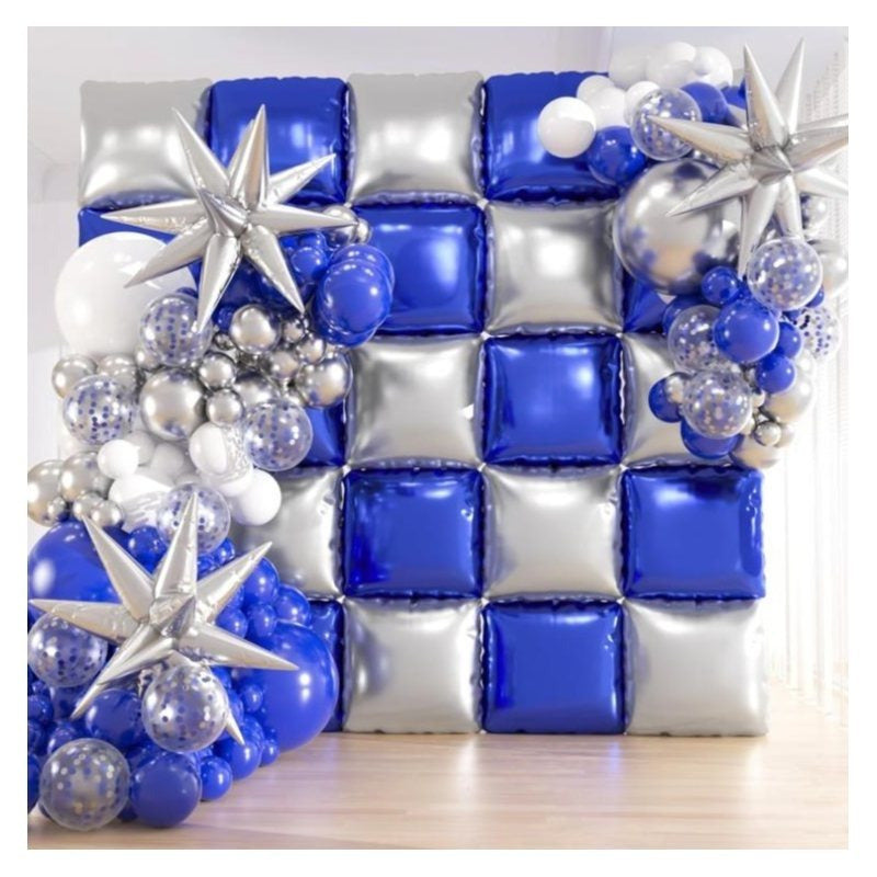 25PCS Double-Sided Square Foil Balloon Wall Set – 19" Metallic Arch Backdrop