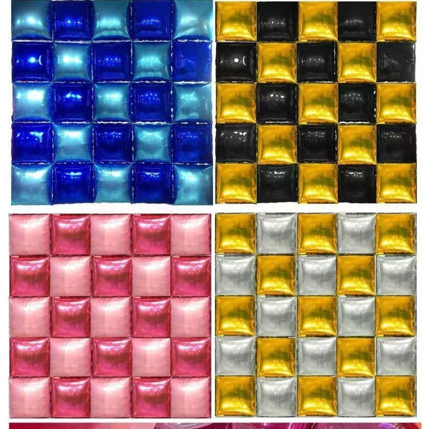 25PCS Double-Sided Square Foil Balloon Wall Set – 19" Metallic Arch Backdrop