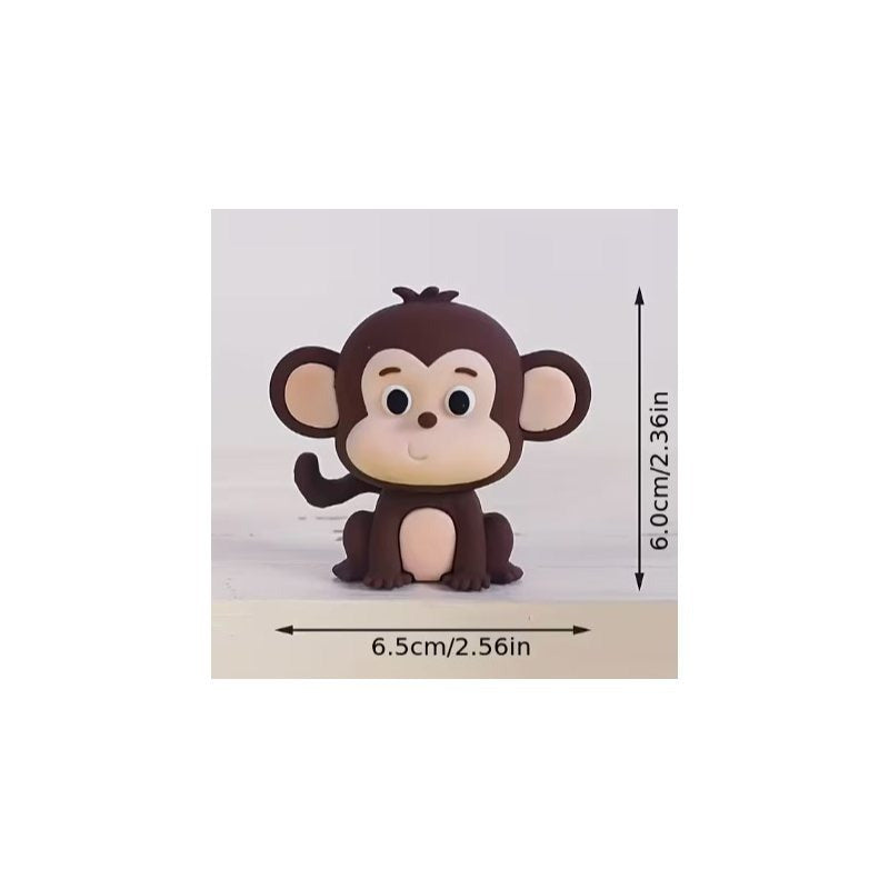 Jungle Safari Animal Birthday Cake Topper – Lion, Monkey, Giraffe & Elephant Theme