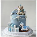 Teddy Bear Cake Topper – Blue & Pink 7 Pcs