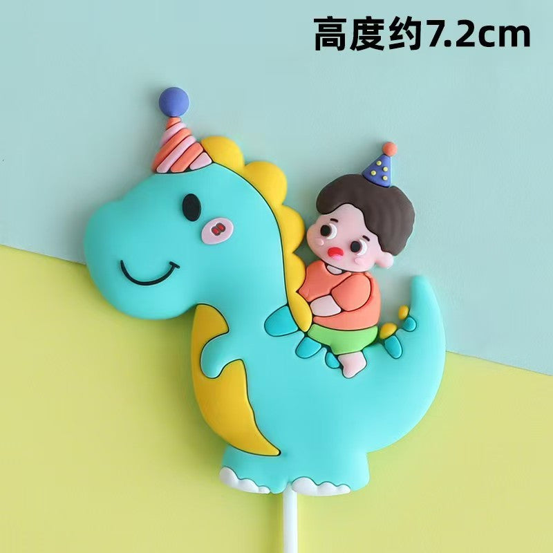 Jungle Dinosaur Birthday Cake 4 Pcs