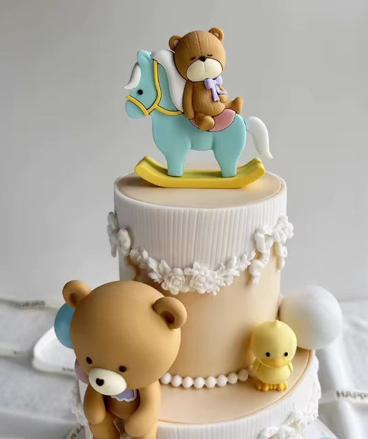 Adorable Animal & Train Cake Topper Set – Perfect for Baby Showers & Birthdays