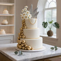 Balls Cake Topper Decorations Mini Balloons Cake Topper Sticks White Balls Cake Picks Cake Topper Balls Cake Decorations for Wedding Birthday Cake Decorations (Golden)