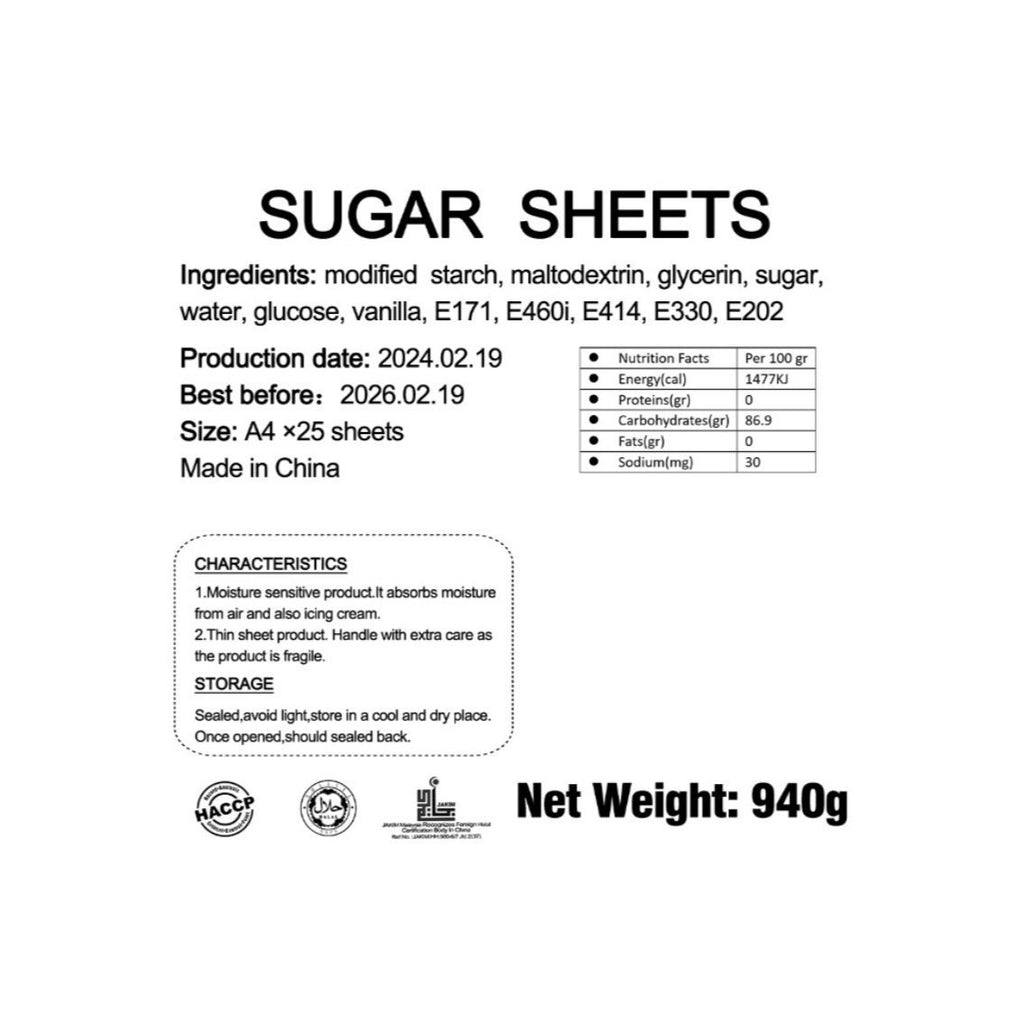 Edible Cake Decorating Paper, A4 Size, 25 Sheets, 940g,