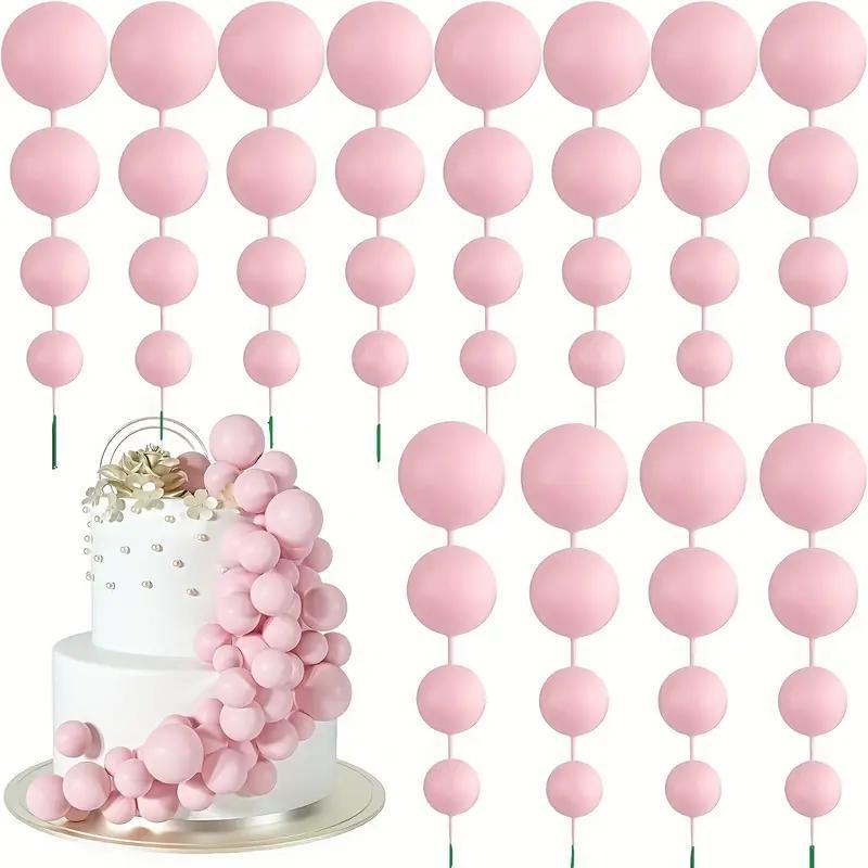 Balls Cake Topper Decorations Mini Balloons Cake Topper Sticks White Balls Cake Picks Cake Topper Balls Cake Decorations for Wedding Birthday Cake Decorations (Golden)