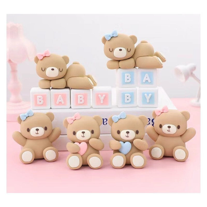 Twinkle Twinkle Teddy Bear Baby Cake Topper 7 Pcs