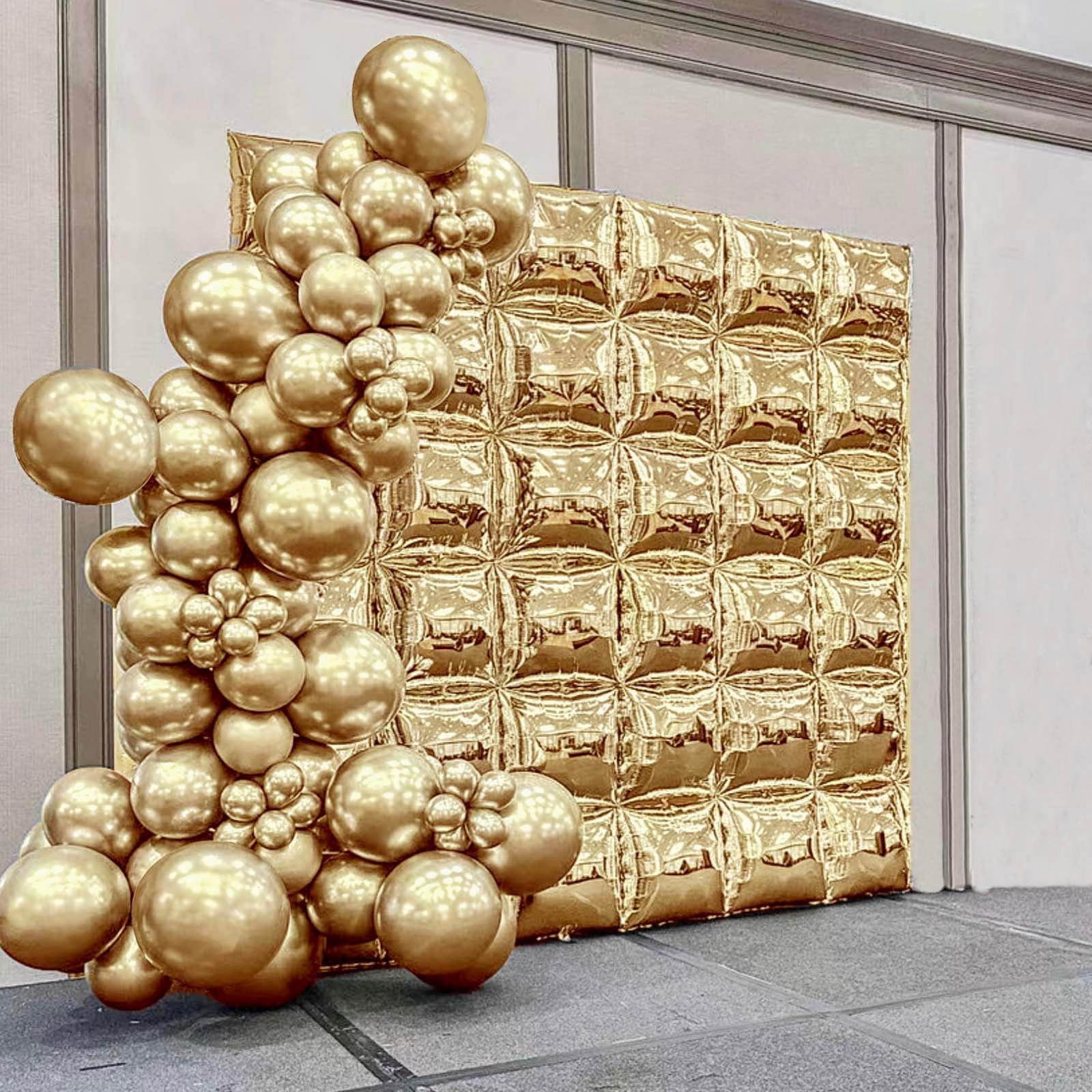 25PCS Double-Sided Square Foil Balloon Wall Set – 19" Metallic Arch Backdrop