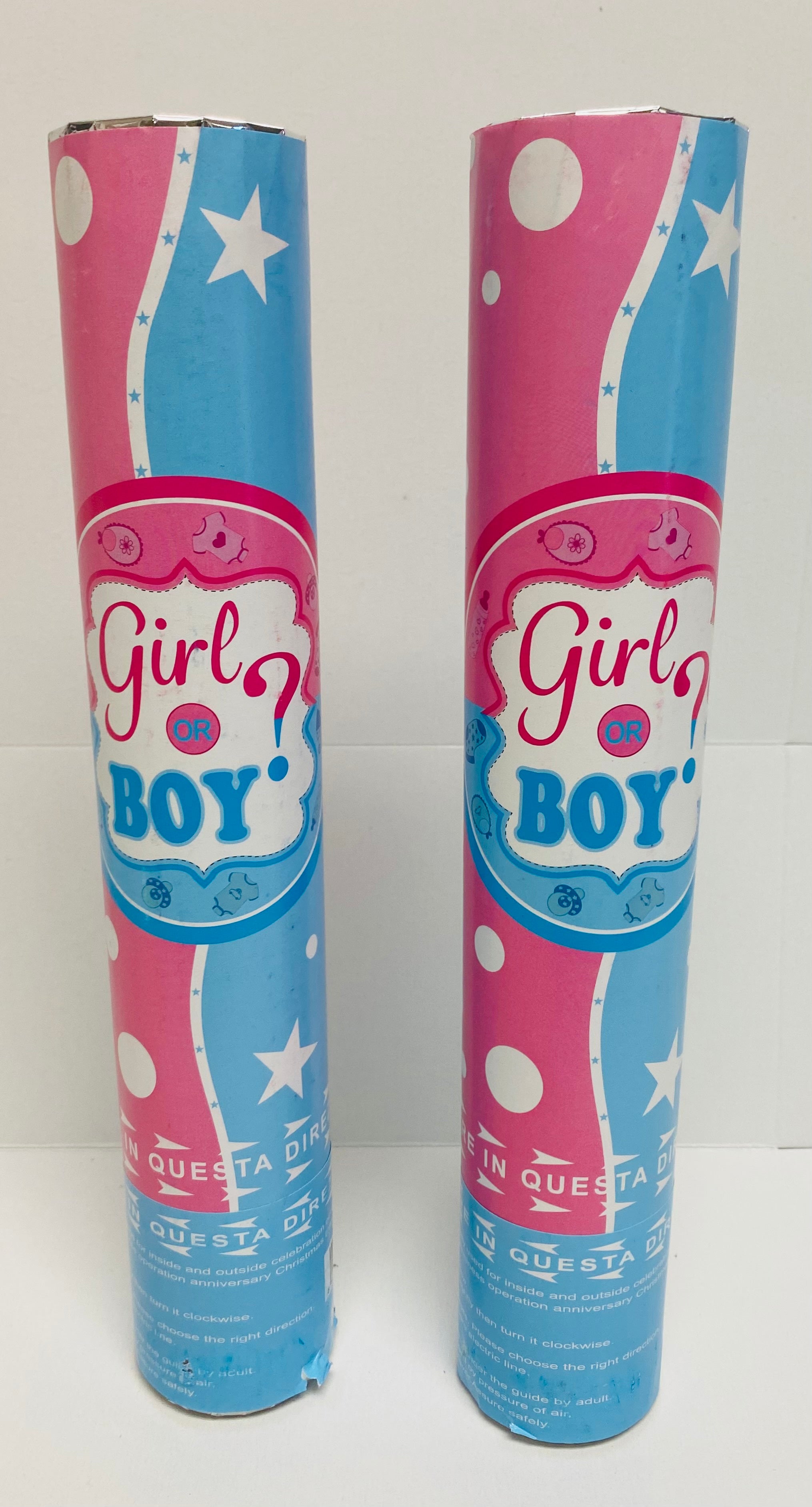 Gender Reveal Party Confetti Poppers