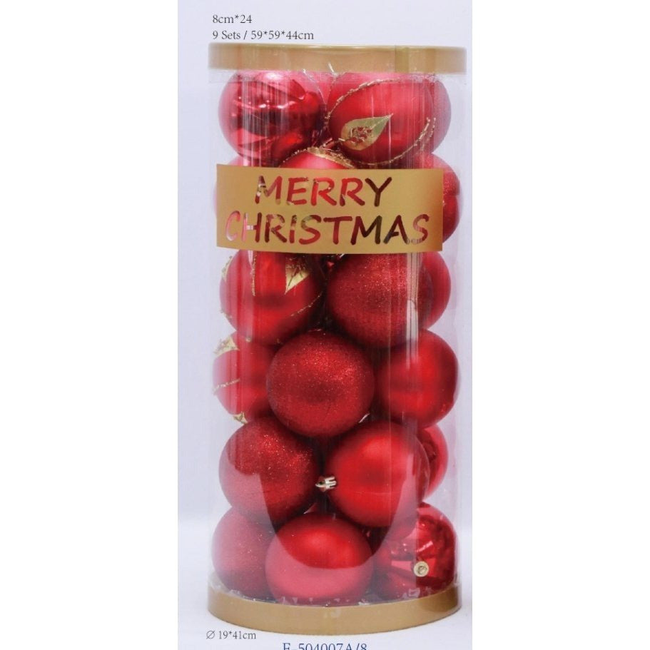 Christmas Tree Decorations Balls 8cm